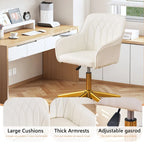 VECELO Chaises de bureau modernes réglables en hauteur, pivotantes à 360° avec base en métal