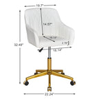 VECELO Chaises de bureau modernes réglables en hauteur, pivotantes à 360° avec base en métal