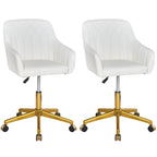 VECELO Chaises de bureau modernes réglables en hauteur, pivotantes à 360° avec base en métal