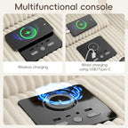 Canapé d'angle en velours côtelé avec haut-parleurs Bluetooth, canapé en L