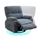 Fauteuil inclinable manuel pivotant à 360° en tissu avec repose-pieds escamotable et poches latérales
