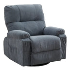 Fauteuil inclinable manuel pivotant à 360° en tissu avec repose-pieds escamotable et poches latérales