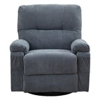 Fauteuil inclinable manuel pivotant à 360° en tissu avec repose-pieds escamotable et poches latérales