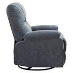 Fauteuil inclinable manuel pivotant à 360° en tissu avec repose-pieds escamotable et poches latérales