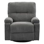 Fauteuil inclinable manuel pivotant à 360° en tissu avec repose-pieds escamotable et poches latérales