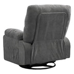 Fauteuil inclinable manuel pivotant à 360° en tissu avec repose-pieds escamotable et poches latérales
