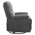 Fauteuil inclinable manuel pivotant à 360° en tissu avec repose-pieds escamotable et poches latérales
