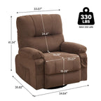Fauteuil inclinable manuel pivotant à 360° en tissu avec repose-pieds escamotable et poches latérales
