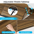 Table de lit 71 pouces avec hauteur réglable et prise de courant, Table de lit Queen Size