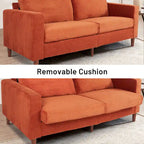 Canapé-lit futon convertible moderne en chenille, canapé 2 places de 210 cm avec accoudoirs carrés pour salon
