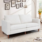 Canapé-lit futon convertible moderne en chenille, canapé 2 places de 210 cm avec accoudoirs carrés pour salon
