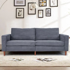 Canapé-lit futon convertible moderne en chenille, canapé 2 places de 210 cm avec accoudoirs carrés pour salon