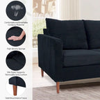 Canapé-lit futon convertible moderne en chenille, canapé 2 places de 210 cm avec accoudoirs carrés pour salon