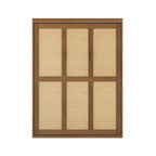 Armoire-lit escamotable en bois massif et rotin, grand format, avec 2 étagères de rangement latérales