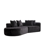 Canapé d'angle profond 114 Chenille avec 4 coussins