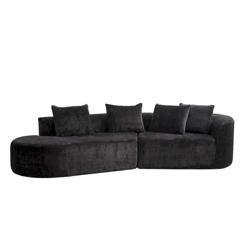 Canapé d'angle profond 114 Chenille avec 4 coussins
