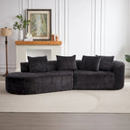 Canapé d'angle profond 114 Chenille avec 4 coussins