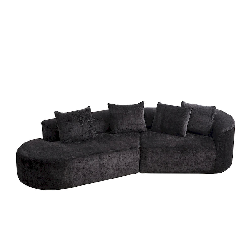 Canapé d'angle profond 114 Chenille avec 4 coussins