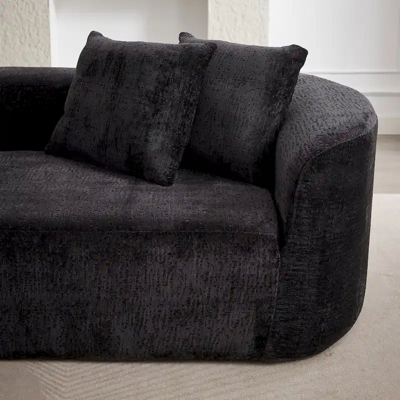 Canapé d'angle profond 114 Chenille avec 4 coussins