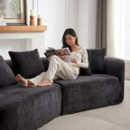 Canapé d'angle profond 114 Chenille avec 4 coussins
