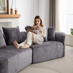 Canapé d'angle profond 114 Chenille avec 4 coussins