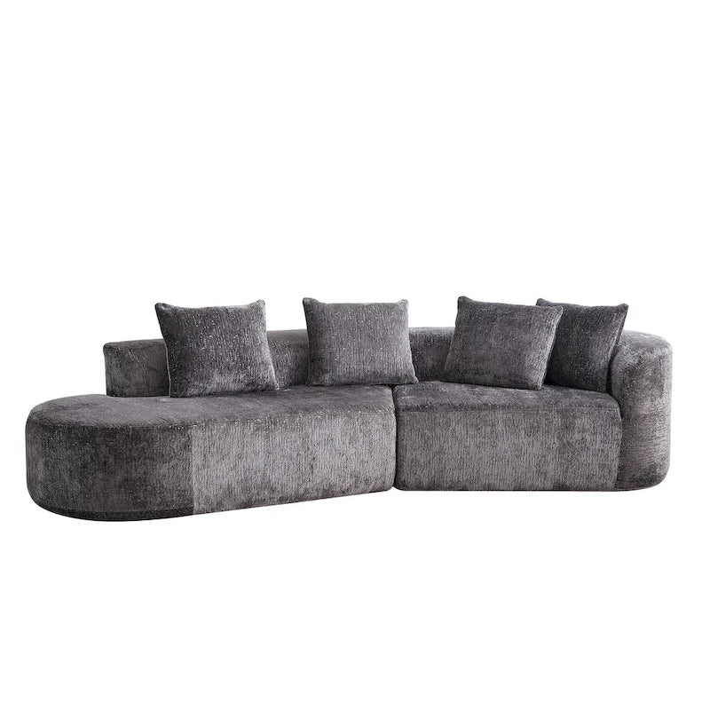 Canapé d'angle profond 114 Chenille avec 4 coussins