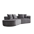 Canapé d'angle profond 114 Chenille avec 4 coussins