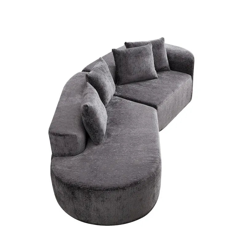 Canapé d'angle profond 114 Chenille avec 4 coussins