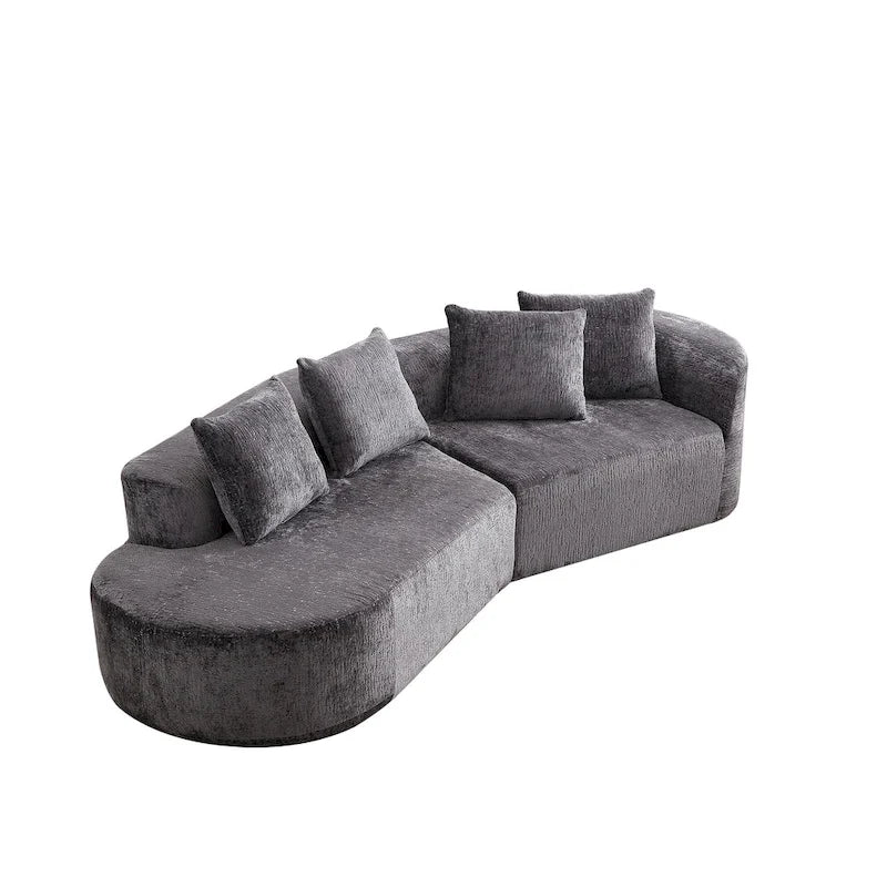 Canapé d'angle profond 114 Chenille avec 4 coussins