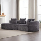 Canapé d'angle profond 114 Chenille avec 4 coussins