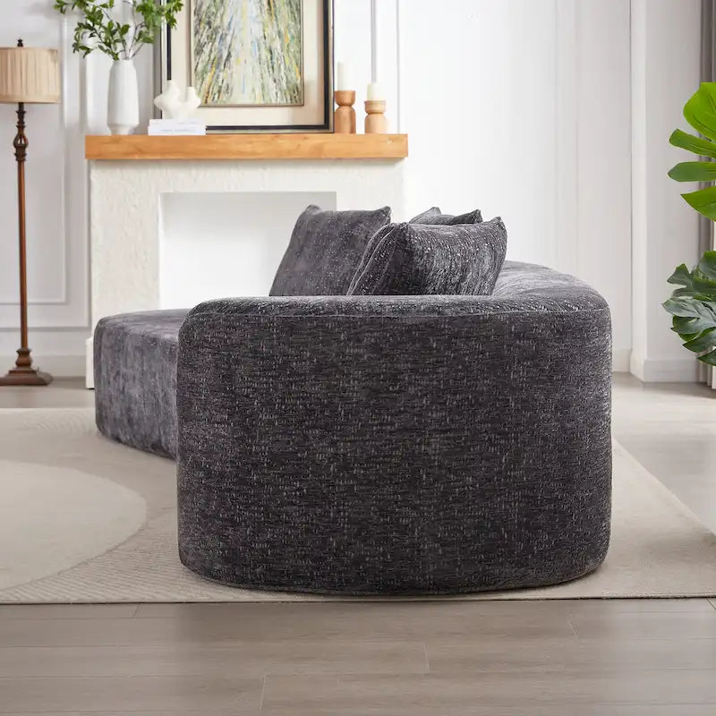 Canapé d'angle profond 114 Chenille avec 4 coussins