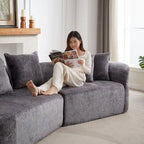 Canapé d'angle profond 114 Chenille avec 4 coussins