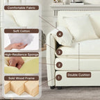 Ensemble canapé et fauteuil nuage en chenille 3 pièces avec sièges profonds et 3 oreillers