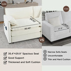 Ensemble canapé et fauteuil nuage en chenille 3 pièces avec sièges profonds et 3 oreillers