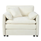 Ensemble canapé et fauteuil nuage en chenille 3 pièces avec sièges profonds et 3 oreillers