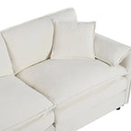 Ensemble canapé et fauteuil nuage en chenille 3 pièces avec sièges profonds et 3 oreillers