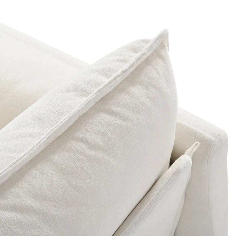 Ensemble canapé et fauteuil nuage en chenille 3 pièces avec sièges profonds et 3 oreillers