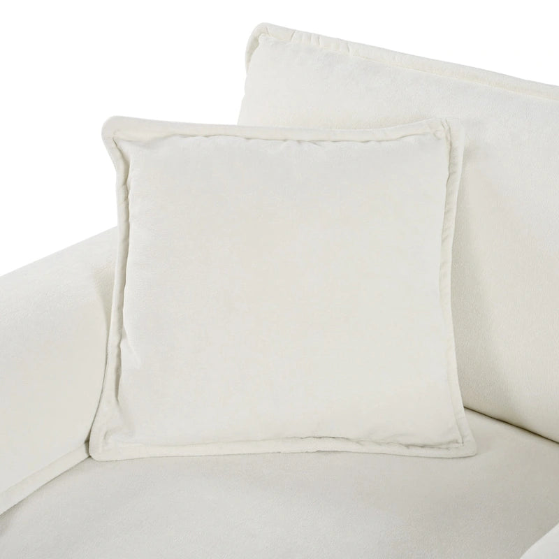 Ensemble canapé et fauteuil nuage en chenille 3 pièces avec sièges profonds et 3 oreillers