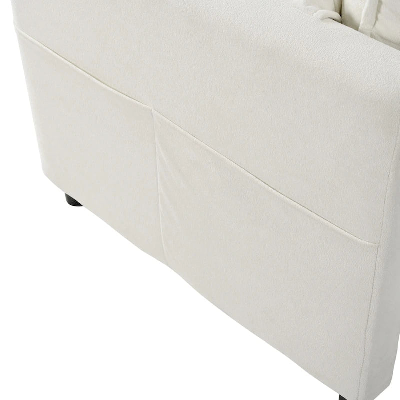 Ensemble canapé et fauteuil nuage en chenille 3 pièces avec sièges profonds et 3 oreillers