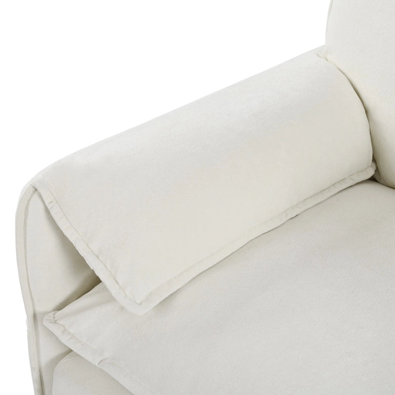 Ensemble canapé et fauteuil nuage en chenille 3 pièces avec sièges profonds et 3 oreillers