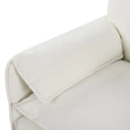 Ensemble canapé et fauteuil nuage en chenille 3 pièces avec sièges profonds et 3 oreillers