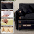 Ensemble canapé et fauteuil nuage en chenille 3 pièces avec sièges profonds et 3 oreillers