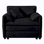 Ensemble canapé et fauteuil nuage en chenille 3 pièces avec sièges profonds et 3 oreillers