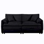 Ensemble canapé et fauteuil nuage en chenille 3 pièces avec sièges profonds et 3 oreillers