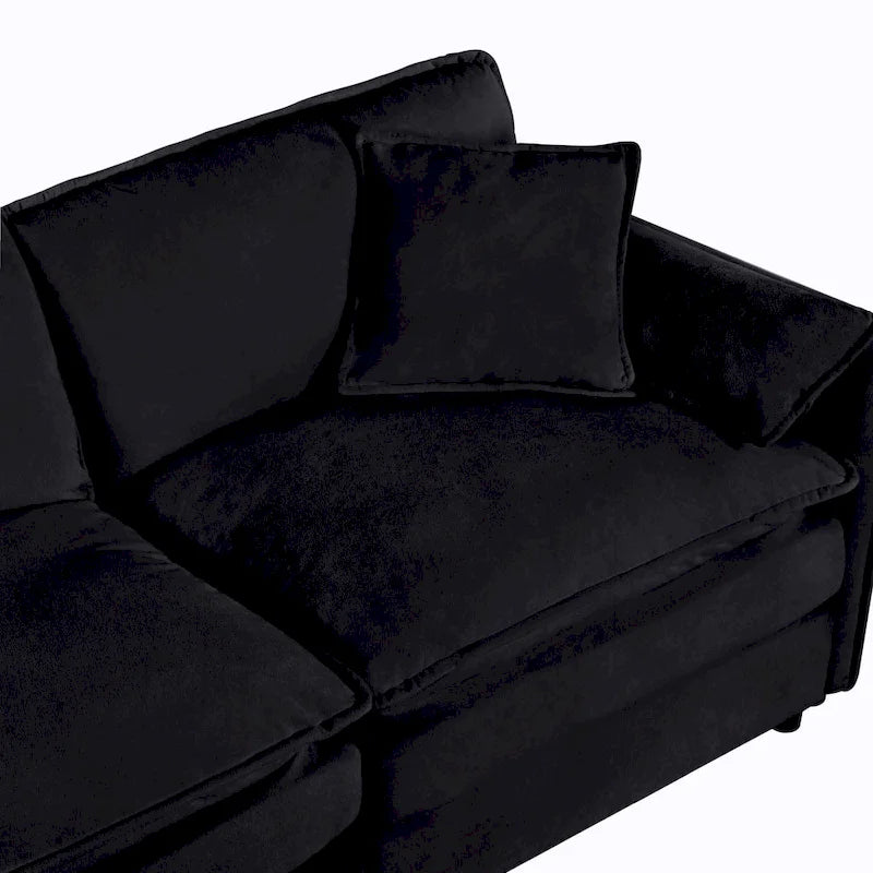 Ensemble canapé et fauteuil nuage en chenille 3 pièces avec sièges profonds et 3 oreillers