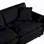Ensemble canapé et fauteuil nuage en chenille 3 pièces avec sièges profonds et 3 oreillers