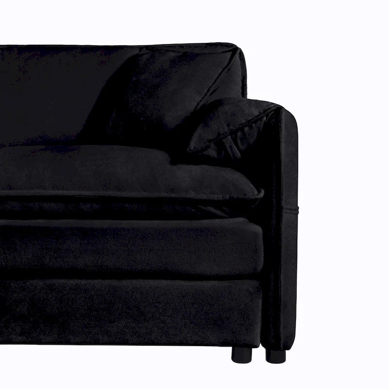 Ensemble canapé et fauteuil nuage en chenille 3 pièces avec sièges profonds et 3 oreillers