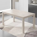 Table de salle à manger 6 places en bois de chêne massif, 160 cm, pour intérieur et extérieur avec pieds en bois massif