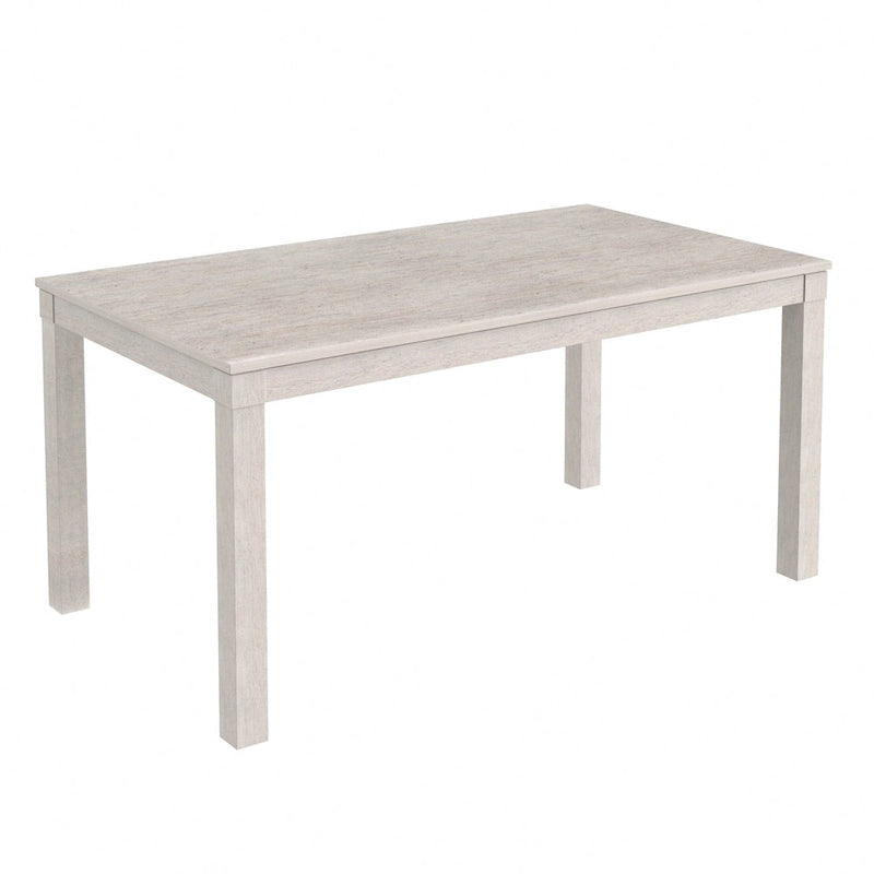 Table de salle à manger 6 places en bois de chêne massif, 160 cm, pour intérieur et extérieur avec pieds en bois massif