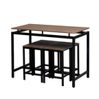 Ensemble table de bar industrielle 5 pièces avec table rectangulaire et 4 chaises